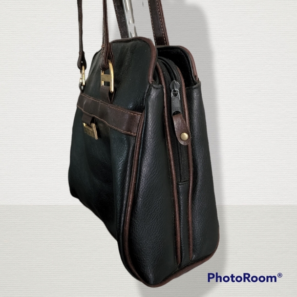 Dolce Vita Jackson faux black amd brown leather shoulder bag - Picture 2 of 7